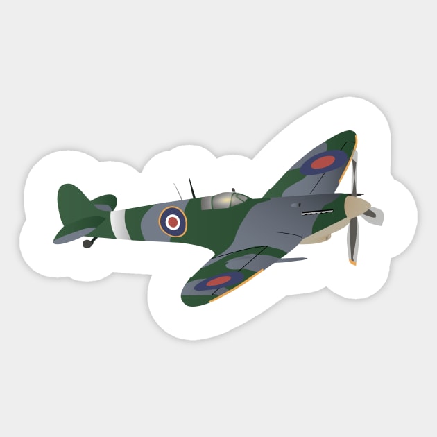 Supermarine Spitfire Fighter Aircraft Sticker by NorseTech